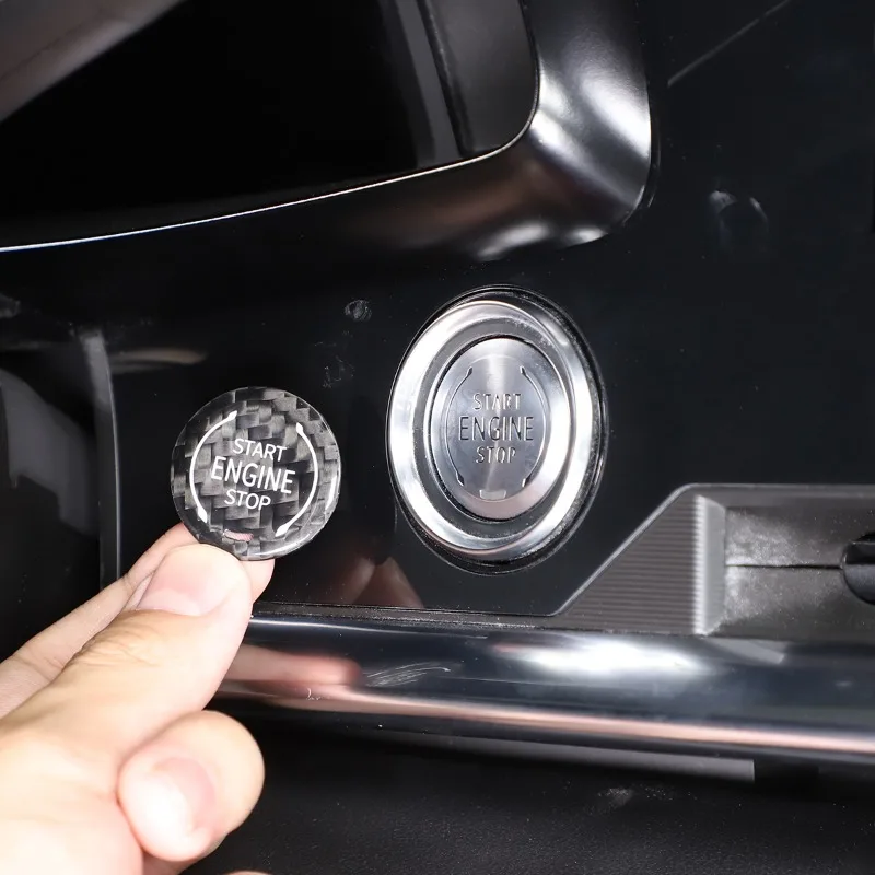 

For Chevrolet Corvette C8 Z51 Z06 2020-2021 Real Carbon Fiber Car Engine Start Stop Button Cover Trim Interior Car Accessories