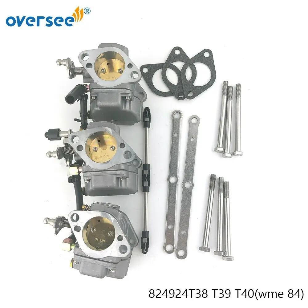 

824924T38 T39 T40 Carburetor Assy Set For Mercury 65-75HP Outboard Engine WME 84 Series