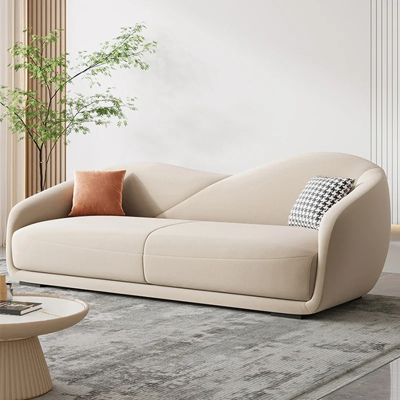 

# Роскошная мебель для гостиной, современный простой диван, белый двухместный диван из овечьей шерсти, 3-местный бархатный диван