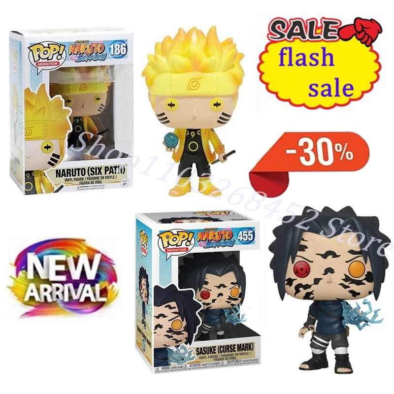 Hot Sale FUNKO POP Narutos Shippuden Naruto #186 Sasuke (Curse Mark) #455 Action Figure Model Collection Toys for Gifts