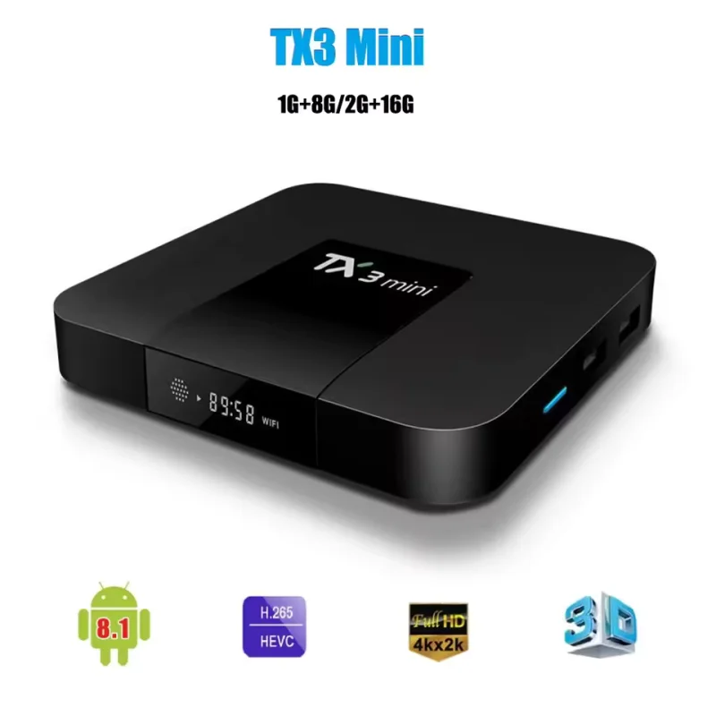 4K Ultra HD Android TV Box TX3 Mini Amlogic Четырехъядерный процессор 2 ГБ ОЗУ Google Экоссистема Домашний кинотеатр Игровой потоковый медиаплеер