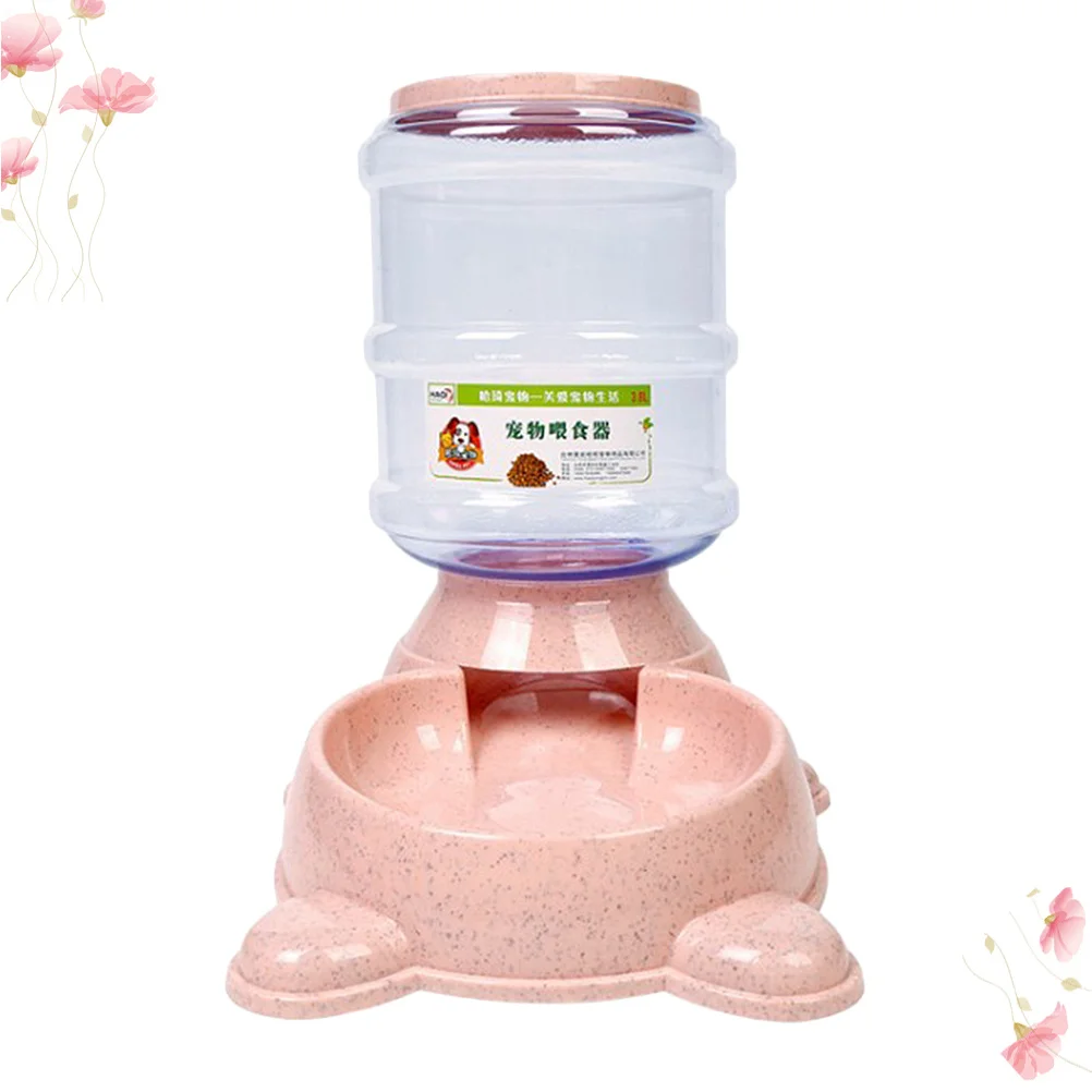 

1Pcs Automatic Pet Feeder Refillable Bear Shape Food Dispenser Large Capacity Non-Slip Base Easy Clean Dog Food Holder Pink