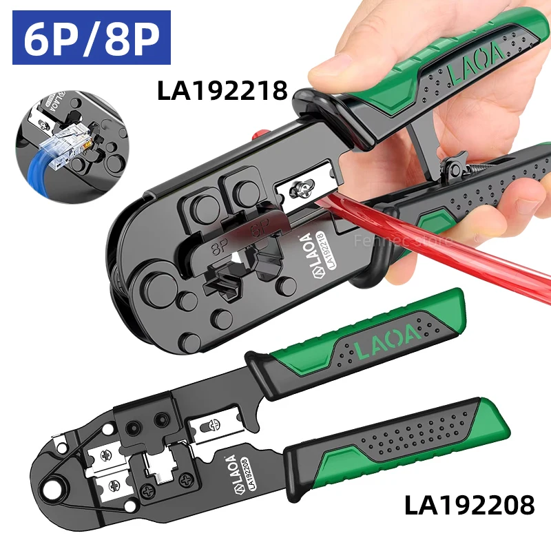 

LAOA Crimping Tool Ethernet Network LAN Cable Crimper Cutter Stripper Plier for 6P/8P Crystal Head Pressing Pliers LA192218