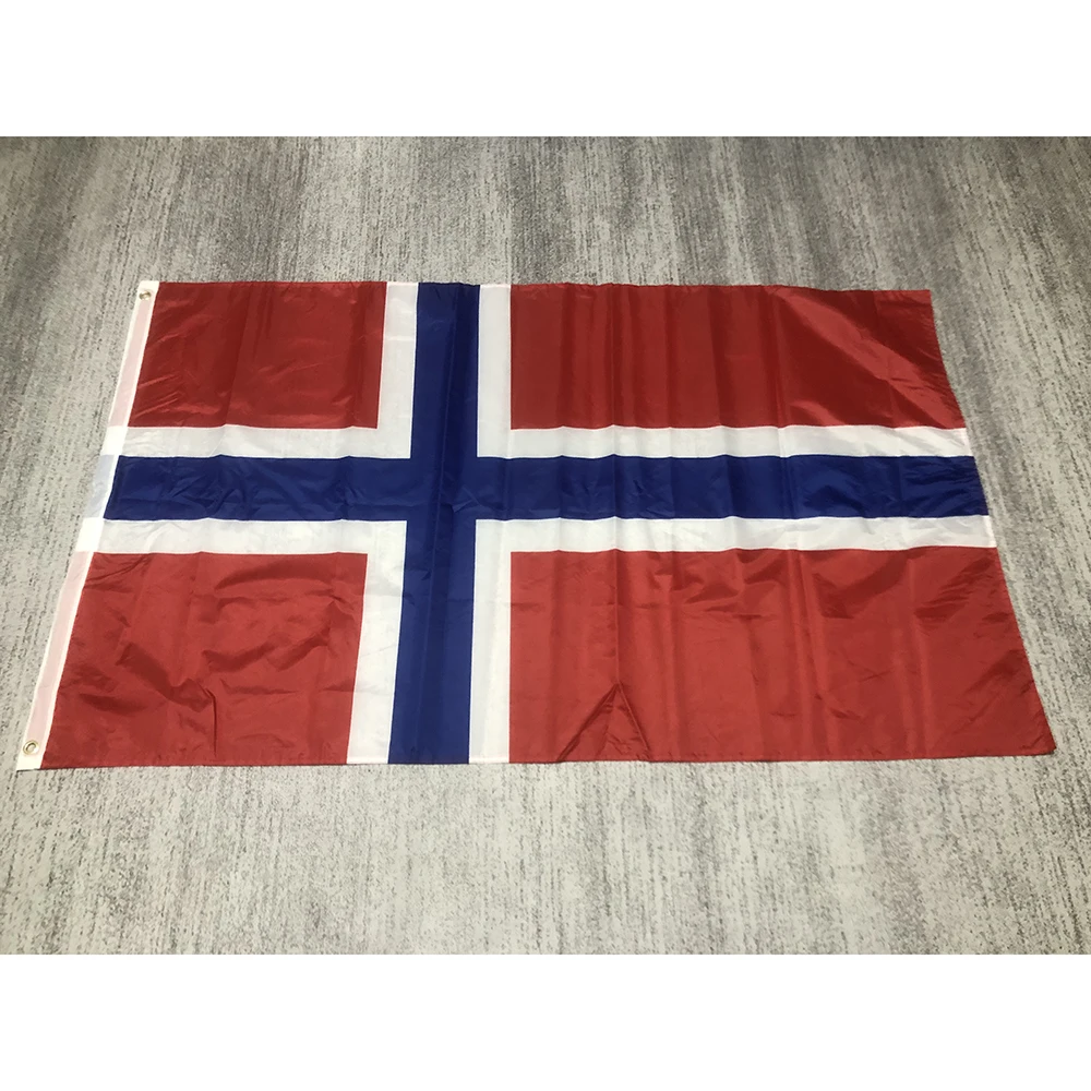 norway Flag 90x150cm 3x5fts double penetration Polyester Hanging Kongeriket Noreg Norge nor no norway Norwegian flag Banner