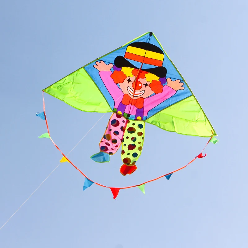 Diversão ao ar livre 1.35m palhaço pipa com 100m alça linha crianças pipa adultos pipa delta pipa voando brinquedos wei kite fábrica