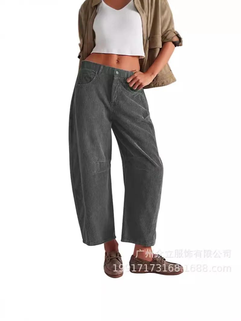 

Современные брюки с высокой талией, удобные брюки, роскошные вельветовые прямые брюки, изысканные офисные повседневные брюки