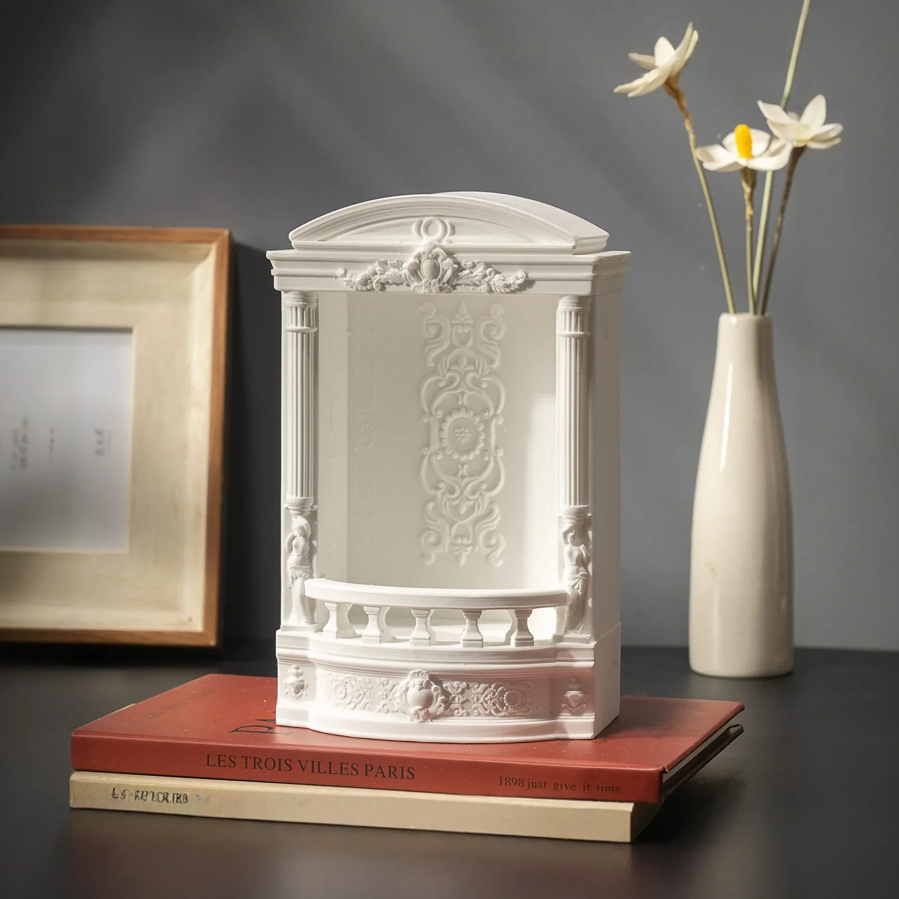 Miniature Opera House Model, French-style Relief Architecture, Angels, European-style Roman Columns, Plaster Ornaments
