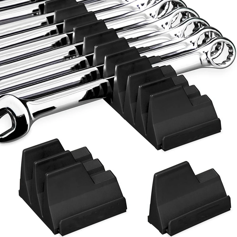 MAKE-4Set ตัวจัดระเบียบประแจโมดูลาร์แม่เหล็กสําหรับลิ้นชักเครื่องมือ - ชั้นวางประแจ, ที่ใส่เครื่องมือ, ขายึดประแจ