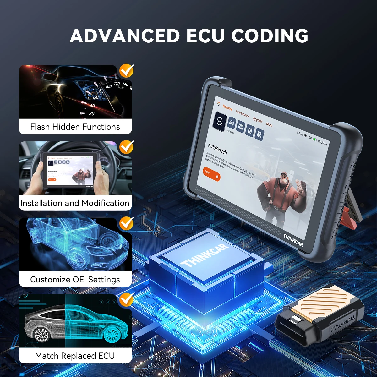 MUCAR VO7 Professional Auto OBD2 Scanner sistema completo codifica ECU Test bidirezionale strumenti diagnostici automobilistici