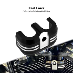 Motorcycle Ignition Coil Cover Black/Chrome Trim For Harley Softail Street Bob FXBR FLSB Slim FXLR  FLHC FLDE FXFB FLFB 18-Later