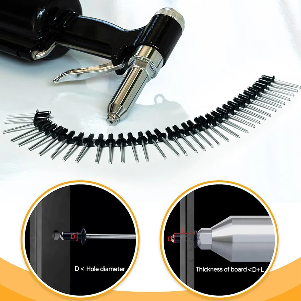 

100pcs Aluminum Blind Rivets 3/16" X1/8" X5/8" Dome Head Pop Rivets Corrosion-Resistant Fasteners for Metal Wood Plastic