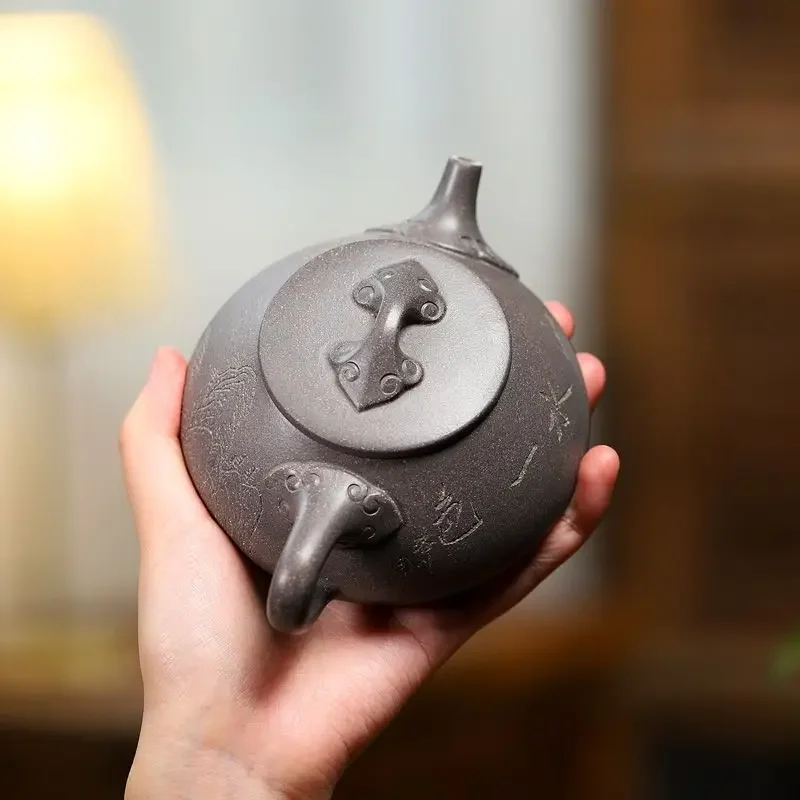 Chinese 275ml Handmade Yixing Purple Clay Pot Brewing Teapot Household Kung Fu Tea Set