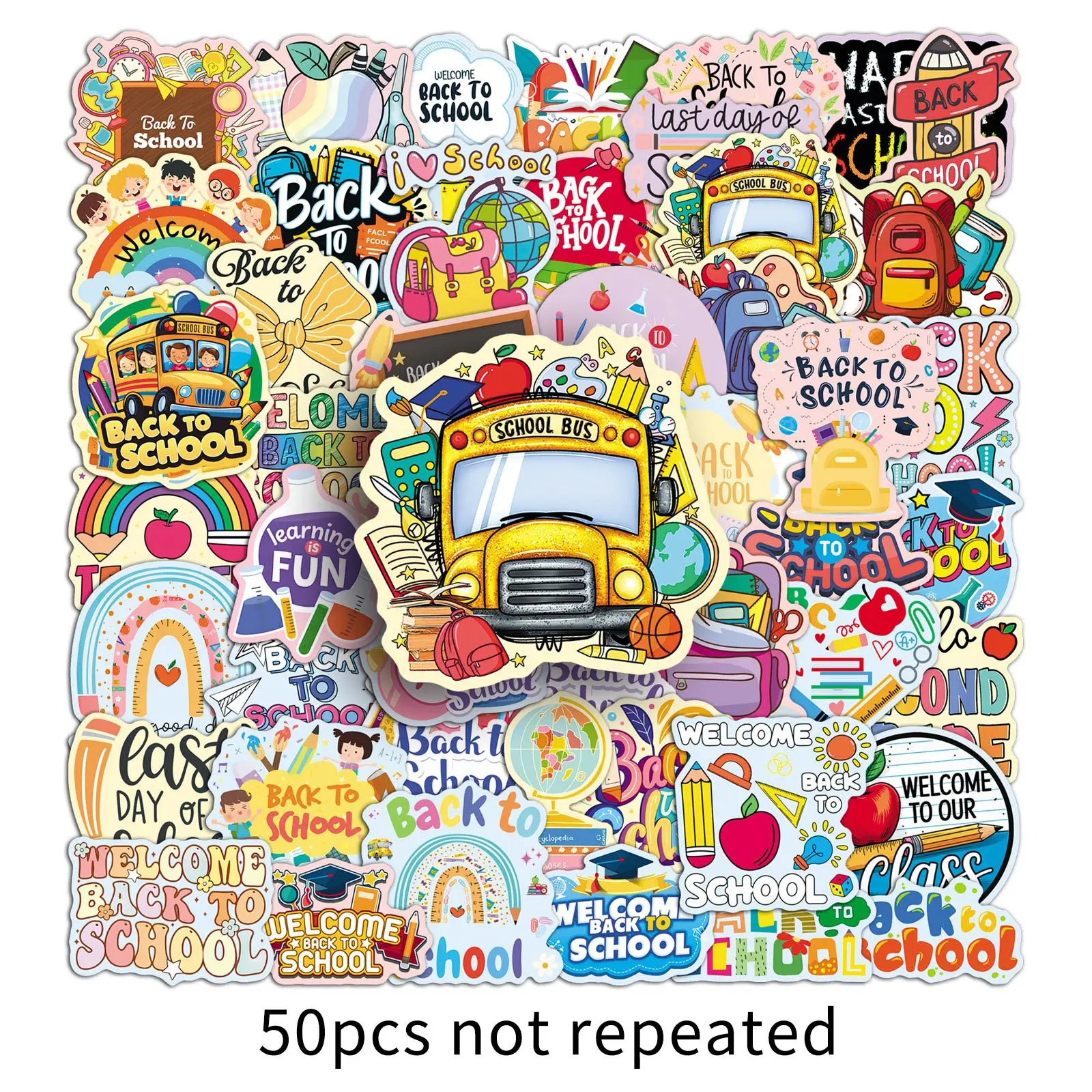 10/50PCS Back-to-School Season Graffiti Stickers Decoration Notebook Phone Guitar Skateboard Fridge Scraphbook Classic Kid Toys