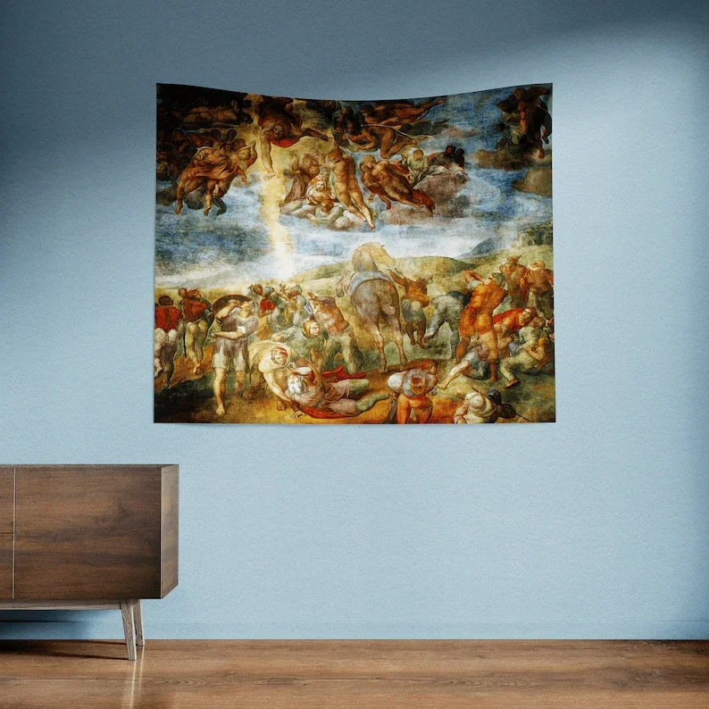 The Conversion Of Saul Michelangelo Renaissance Art Tapestry Home Decor