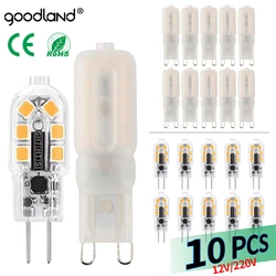 Goodland 10pcs/lot G9 Led bulb AC 220V G4 LED Lamp AC 220V DC 12V Spotlight Chandelier Lighting Replace Halogen Lamp For Home