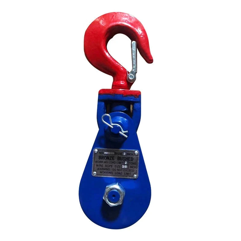 

H418 Heavy Duty Type 10 Inches 8 Ton Wire Rope Single Sheave Pulley With Hook