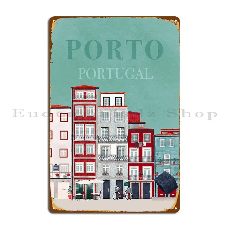 Ribeira Square Porto Portugal Metal Plaque Wall Custom Designs Printing Paintingcustomize Tin Sign Poster