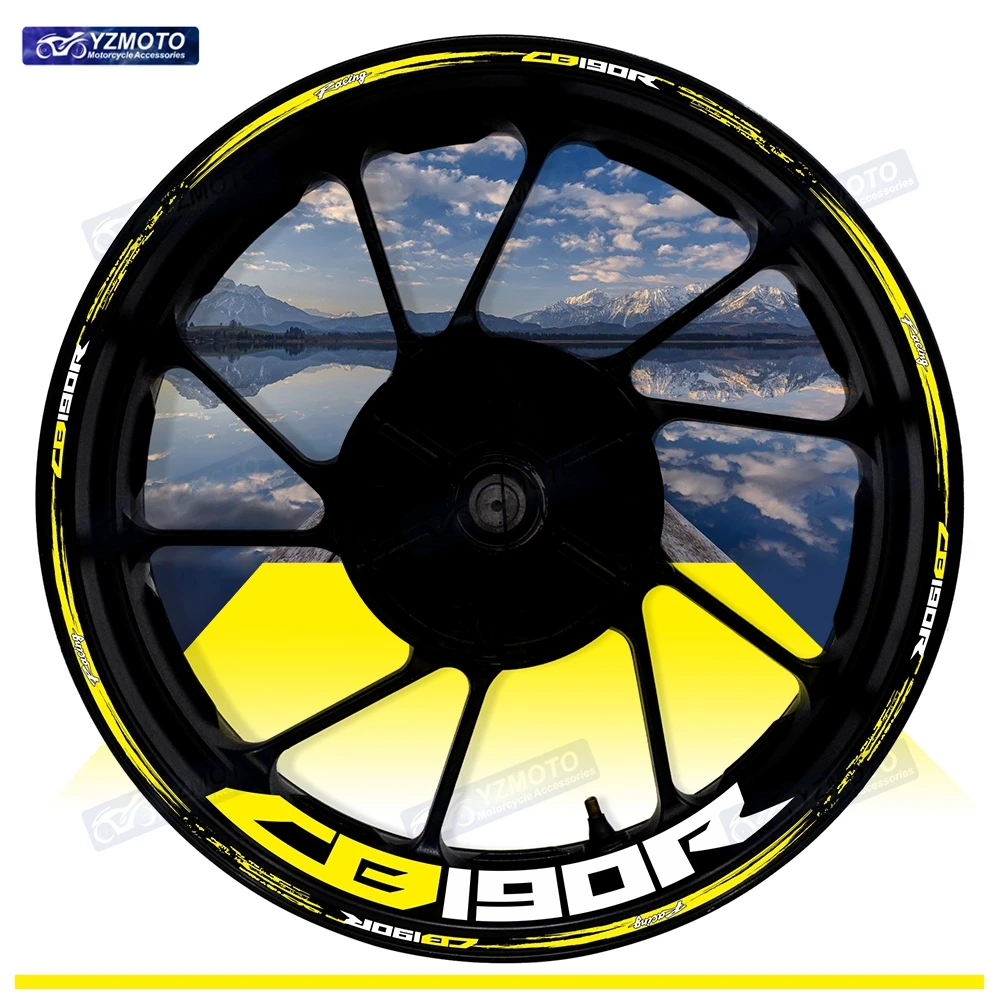

For Honda CB190R Motorcycle 17 Inch Front And Rear Wheel Sticker Hub Decal Racing Reflective Waterproof Decorative Rim Stickers