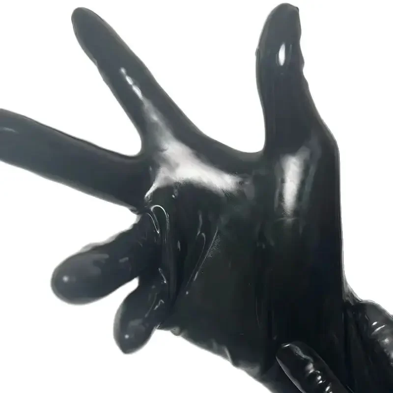 women gloves fetish latex  pants rubber underwear  wetlook  female catsuits maid cosplay