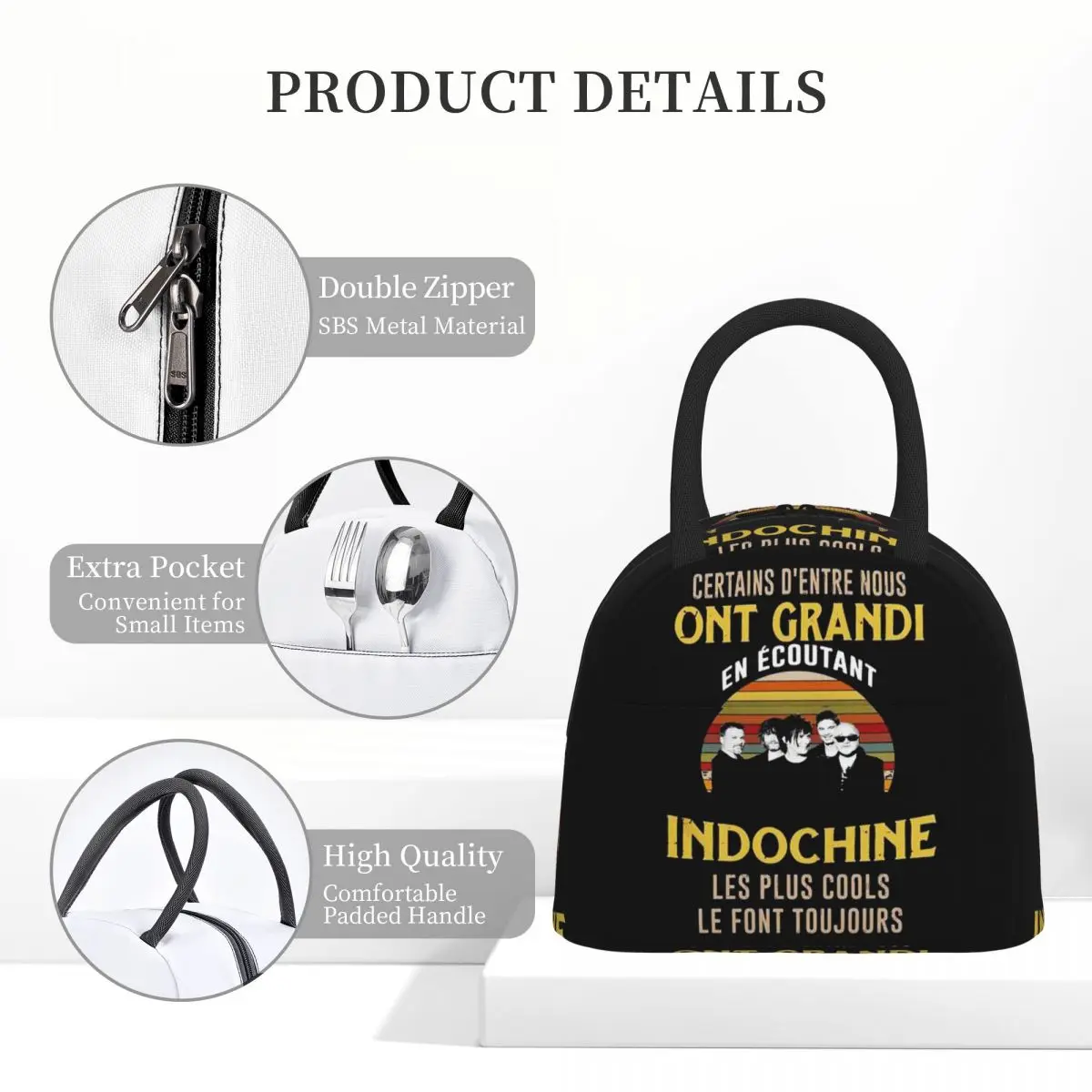 

Best Of Indochine Band Logo7 Exselna Genres Rock Insulated Lunch Bag for Women Portable Food Boxes Thermal Lunch Box Tote