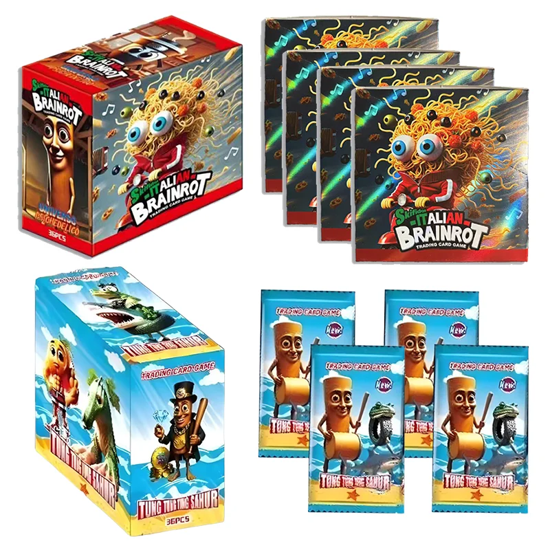 Tung Tung Tung Blind Box Card Brainrot Italian Cards Battle Game Toys Tralalelo Tralala Shark Brr Brr Patapim Collection Cards