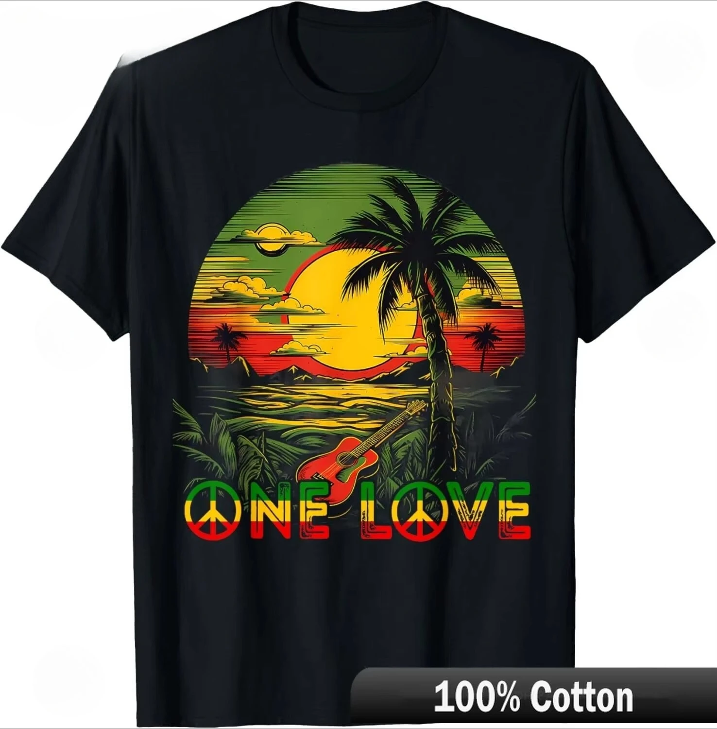 موسيقى الريغي جيتار الراستا برايد جامايكا الراستا الريغي غروب الشمس تي شيرت طازج أنيق منفعل بلايز منفعل شيك الجمالية قميص الجمالية