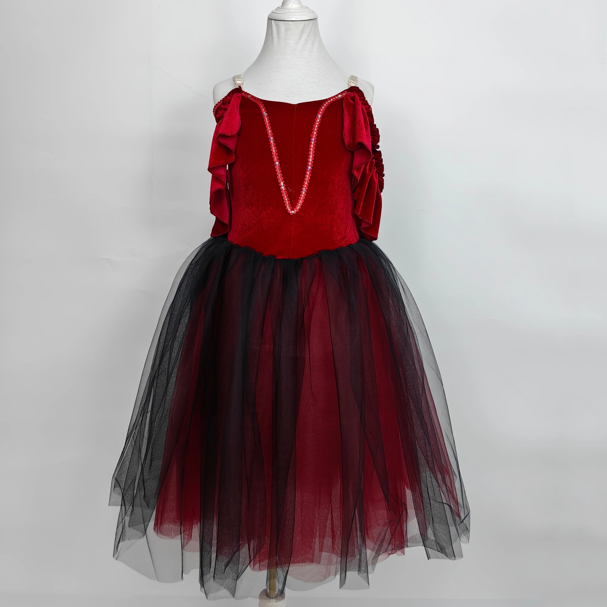 

Adult Women's Romantic Long Ballet Dress Kids Child Wine Red Ballerina Dress Dance Costume Ballet Tutu Skirt for Girls