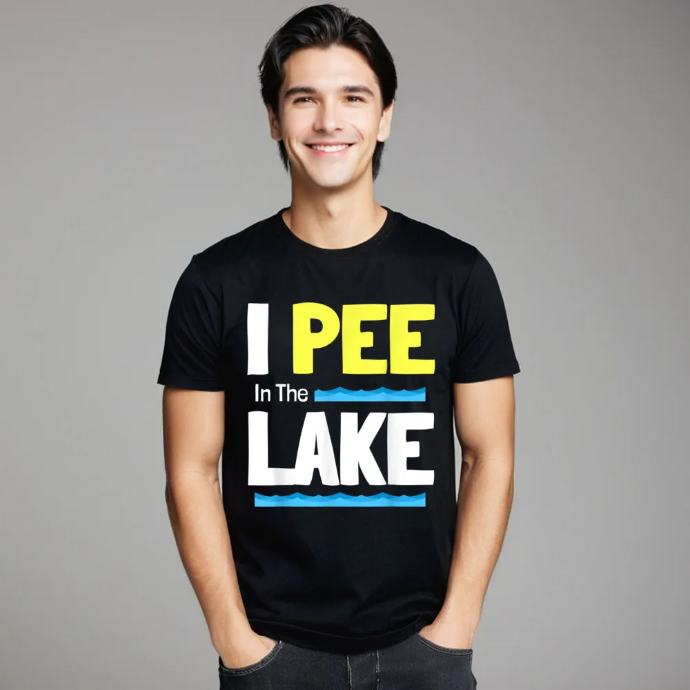 

Светлые повседневные футболки с рисунком питьевой воды и озера для кемпинга, футболки из чистого хлопка для мужа на День отца, футболки с коротким рукавом и вырезом лодочкой, новинка
