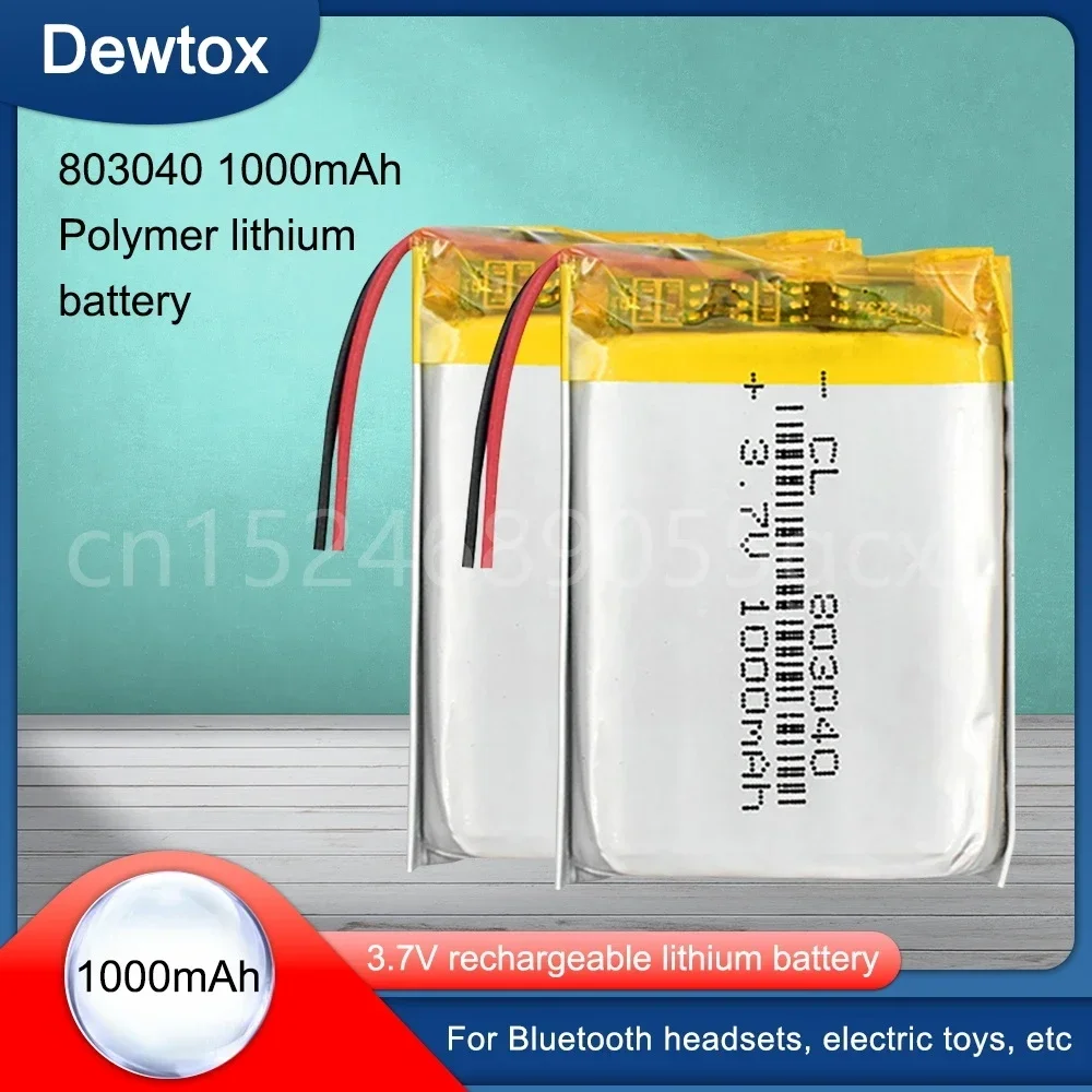 1000mah 3.7v 803040   แบตเตอรี่ลิเธียม li polymer สําหรับหนังสืออิเล็กทรอนิกส์แท็บเล็ตของเล่น Mobile Pocket เปลี่ยนแบตเตอรี่