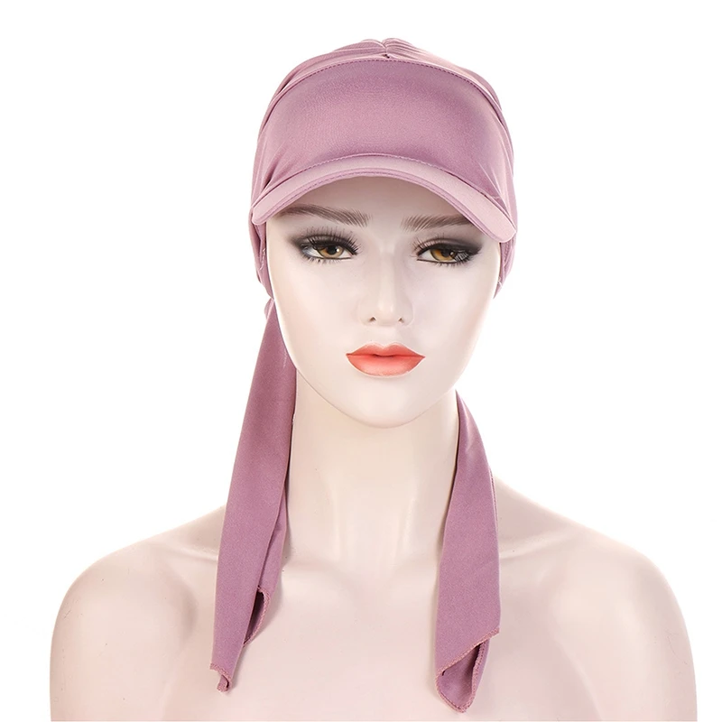 Solid Color Instant Hijabs Hijab Cap for Women Bonnet Voile Muslim Sun Hats Scarf Wrap Baseball Caps Bandana Hijab Bonnet Turban