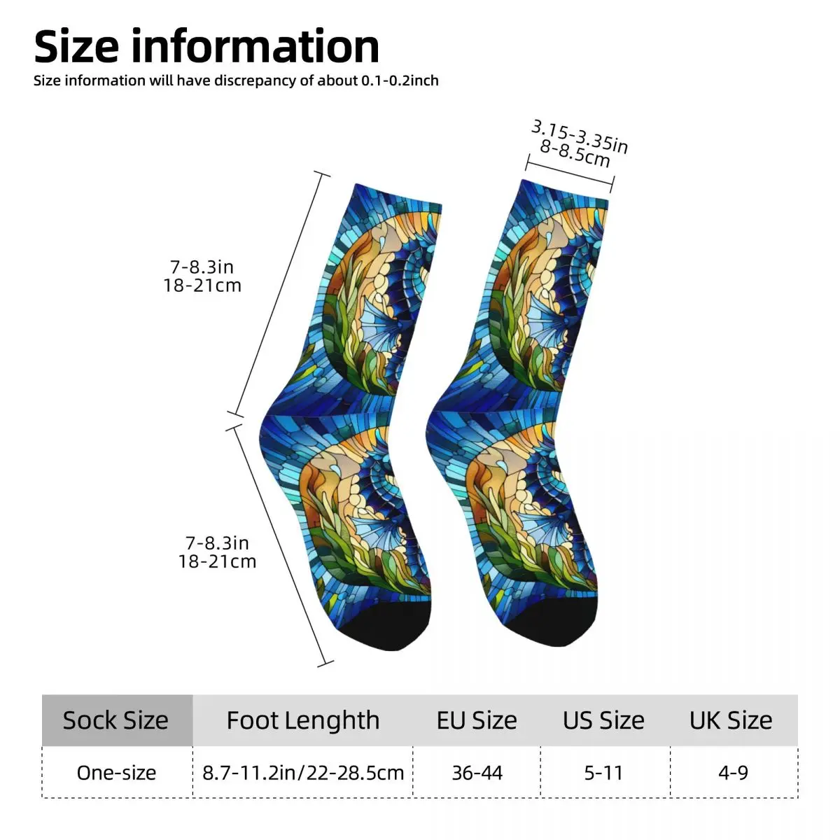 Sea Horse Sock Printed Man Polyester