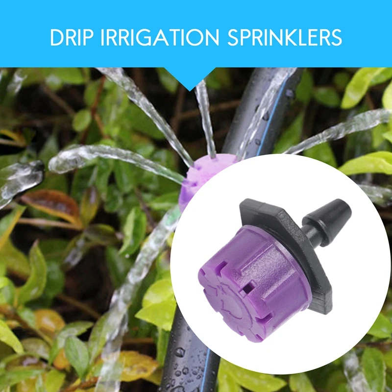 200Pcs 1/4Inch Adjustable Micro-Type Drip Irrigation System Watering Sprinklers Anti-Clogging Emitter Dripper Supplies