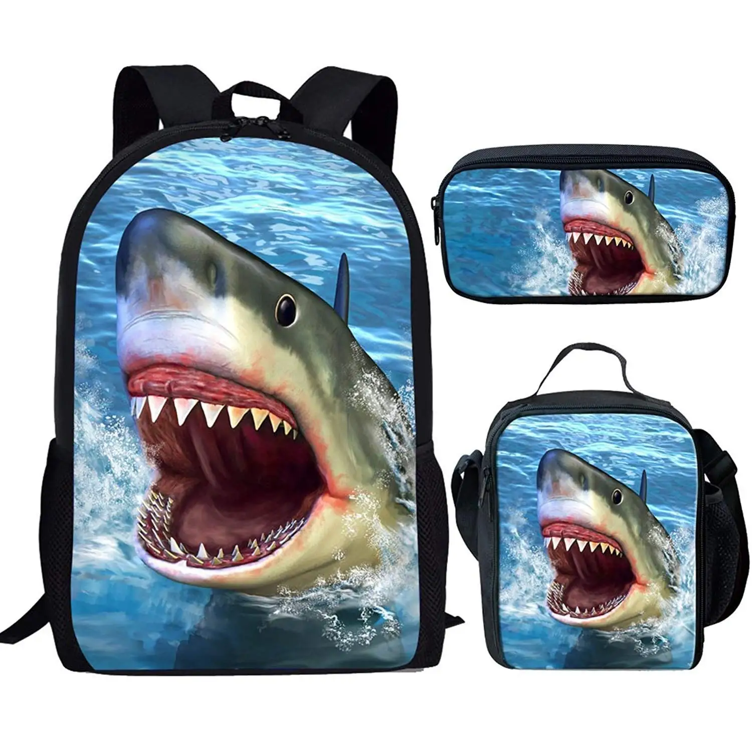 

Belidome Shark Design 3Pcs School Bags Set for Teen Boys Girls Schoolbag Casual Backpack for Students Bookbag Mochila Infantil