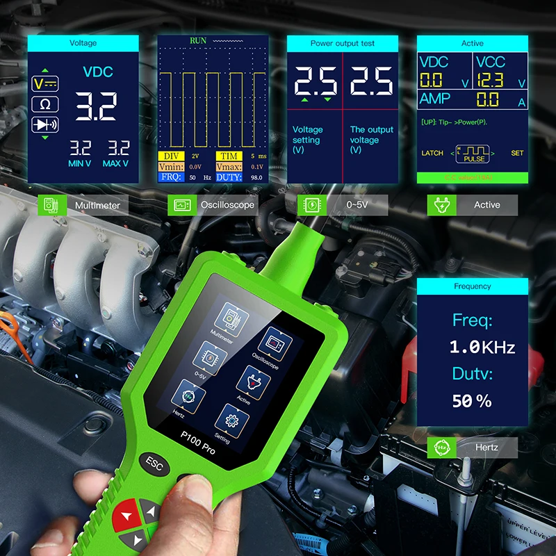 TopDiag P100 Pro Potężna sonda 9V-30V Tester obwodów samochodowych Sonda mocy Wykrywanie obwodów Systemy elektroniczne Wyszukiwarka zwarć