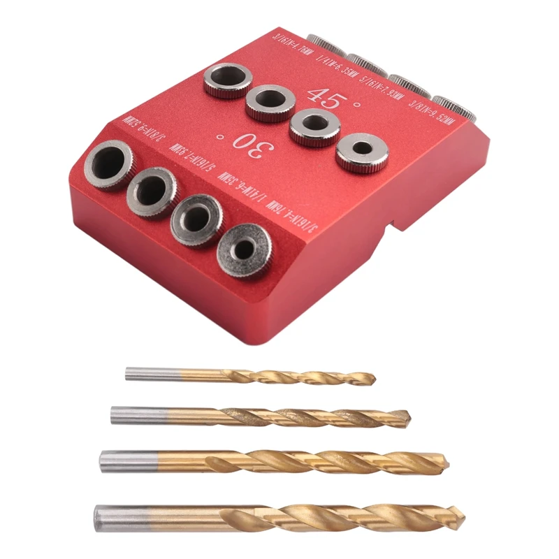 

ABRO-30/45/90° Angle Drill Hole Guide Jig For Angled And Straight Hole,Cable Railing Lag Screw Drilling Template