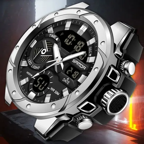 Imagen 2 del producto Reloj militar táctico para hombre, cronógrafo deportivo de pulsera, analógico, de lujo, estilo G, 2024