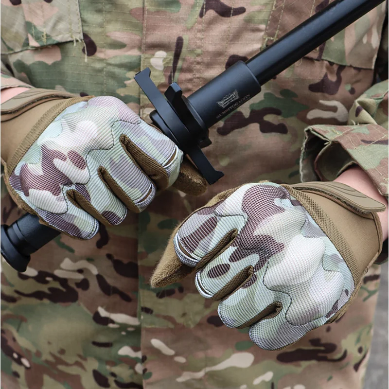 Men Tactical Gloves Touch Screen Cycling Sports Outdoor Motorcycle Riding Bike Running Outdoor Anti Slip Shock Absorption Gloves