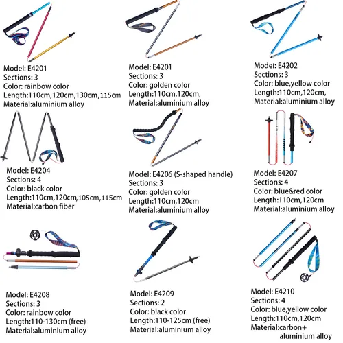 Imagen 2 del producto AONIJIE-bastones de senderismo para acampada, 2 piezas, todo tipo de bastones para caminar, con un resumen de 110cm, 120cm y 130cm