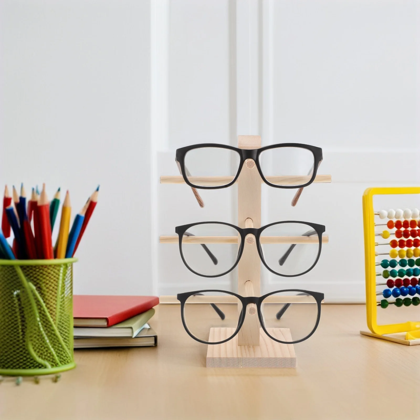 

Wooden Eyeglasses Display Stand Minimalist Wood Sunglass Organizer Rack for Home Store Eyewear Holder Sunglass Storage
