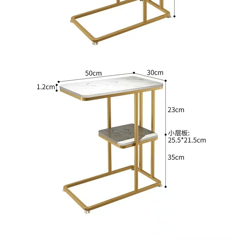 Modern rectangular light luxury sintered stone small coffee table, side table, living room corner table, designed