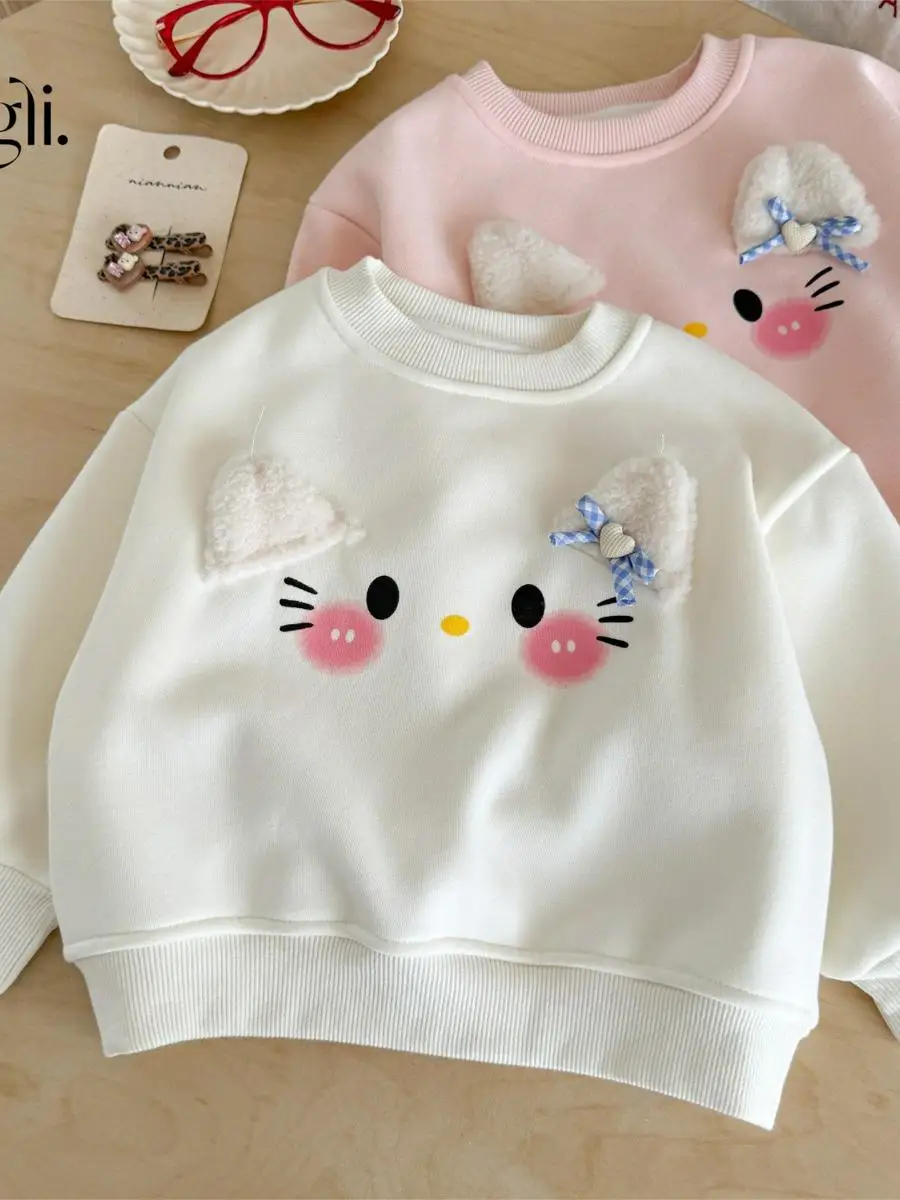 Dziewczęca bluza z kapturem z podszewką, zimowa odzież, nowa, super modna bluza dla dzieci, warstwa bazowa, top irt