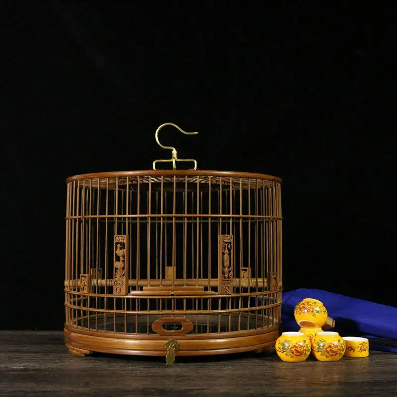 Polished drawer bird cage boutique cage embroidered eye yellow sparrow hibiscus indigo chin jade bird Wenniao spring warm