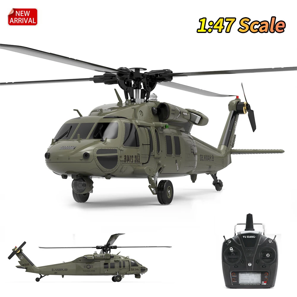 

F09 RC Helicopter 1:47 Scale Of The UH60-Black Hawk 6CH Brushless Flybarless Arobatic Professional 6G/3D Remote Control Drone