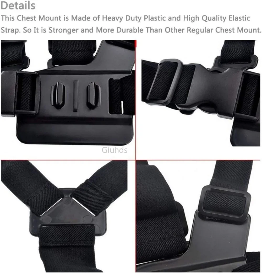 Chest Mount Belt Head Strap for GoPro Hero 12 11 10 9 8 7 6 5 Insta360 SJCAM EKEN DJI Action Camera Accessories