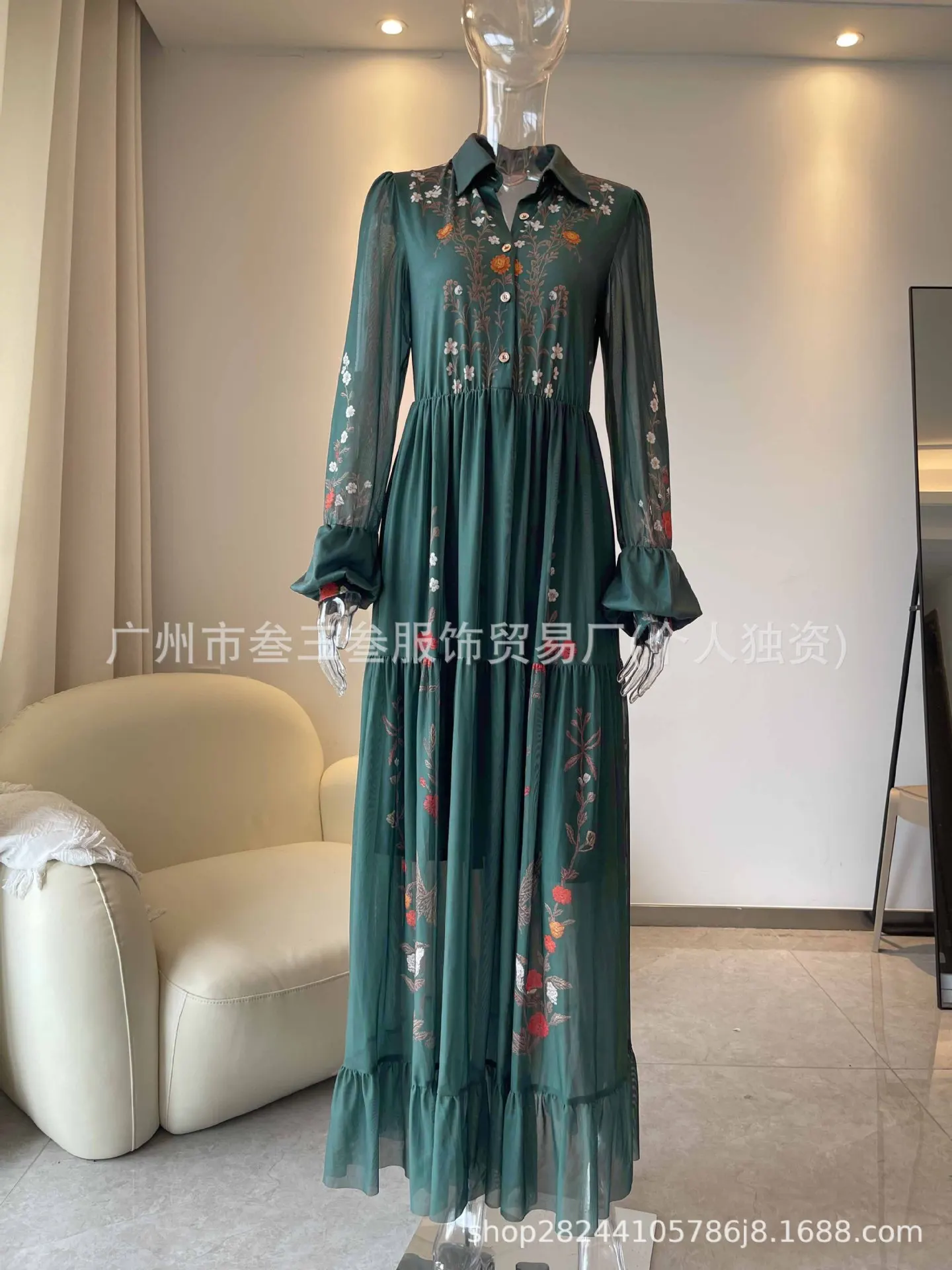 빈티지 패턴 프린트 긴 소매 여성 드레스 캐주얼 브이넥 하이 웨이스트 플리츠 가을 드레스 우아한 루즈 보헤미안 드레스