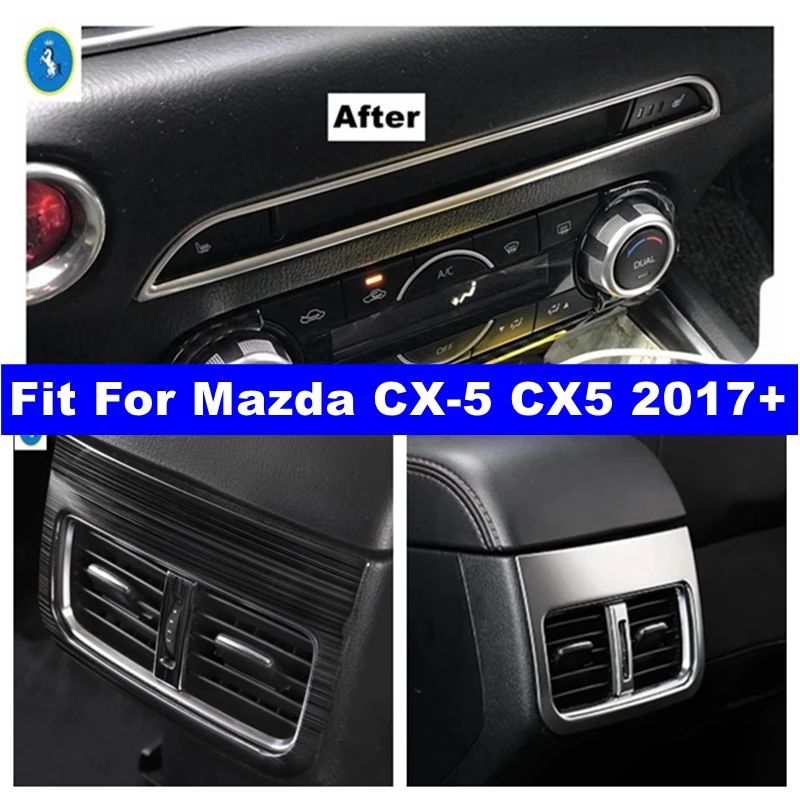 Car Rear Console Air Conditioner Vent Outlet / CD Panel Frame Cover Trim Fit For Mazda CX-5 CX5 2017 - 2023 Exterior Accessories