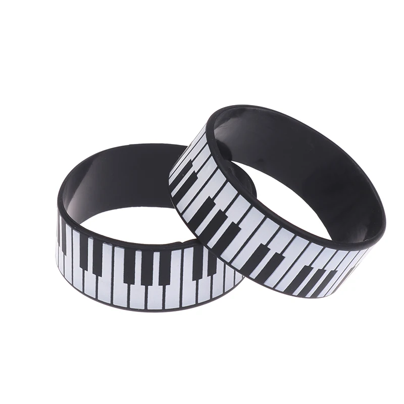Hot Sale 1pcs Fashion Piano Keyboard Silicone Bracelets Perfect For Music Lovers And Festivals, Suitable For All Seasons
