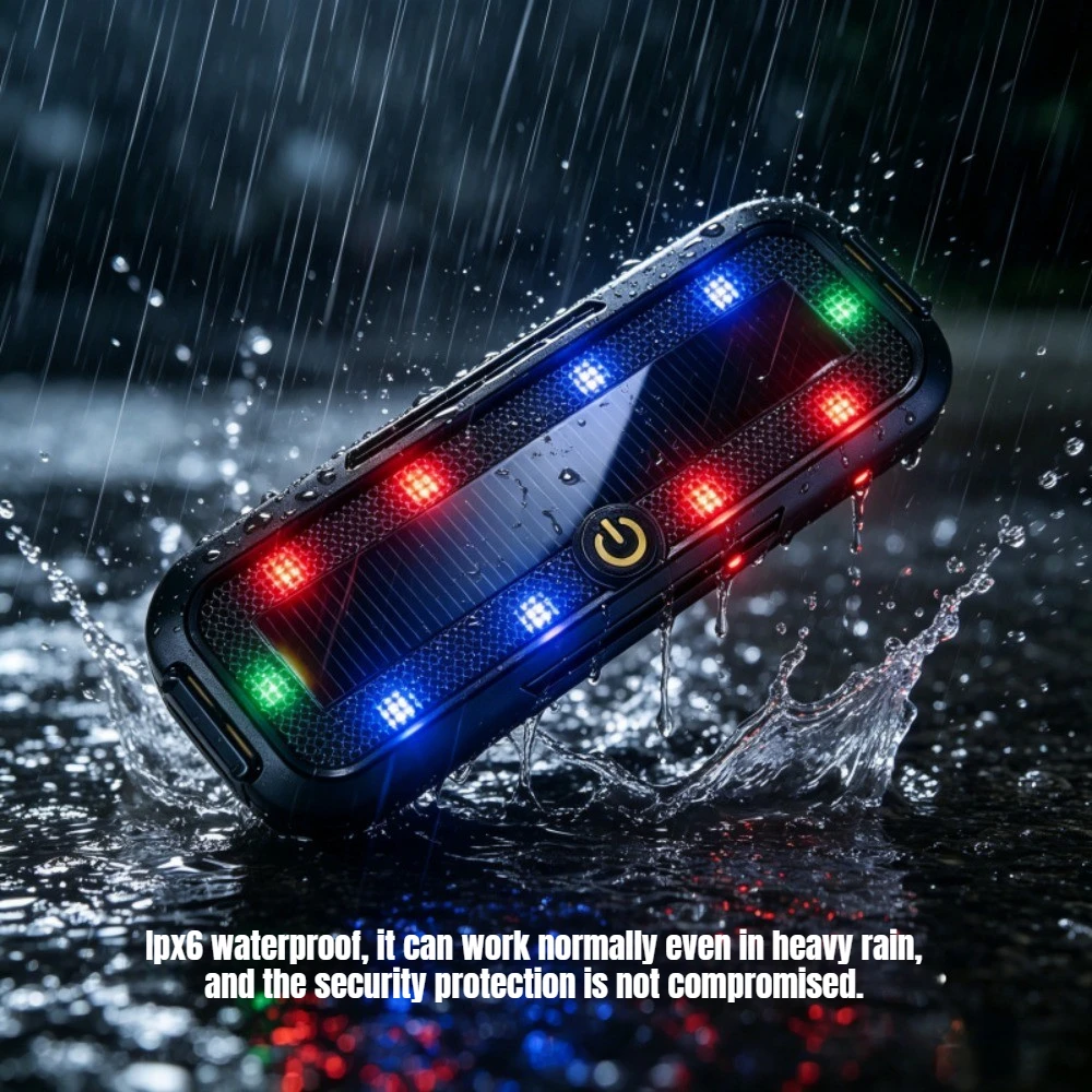 LED Solar Car Safety Warning Light RGB Car Anti Collision Lamp Waterproof Decorative Ambient Lamp for Car Motorcycle Bicycle
