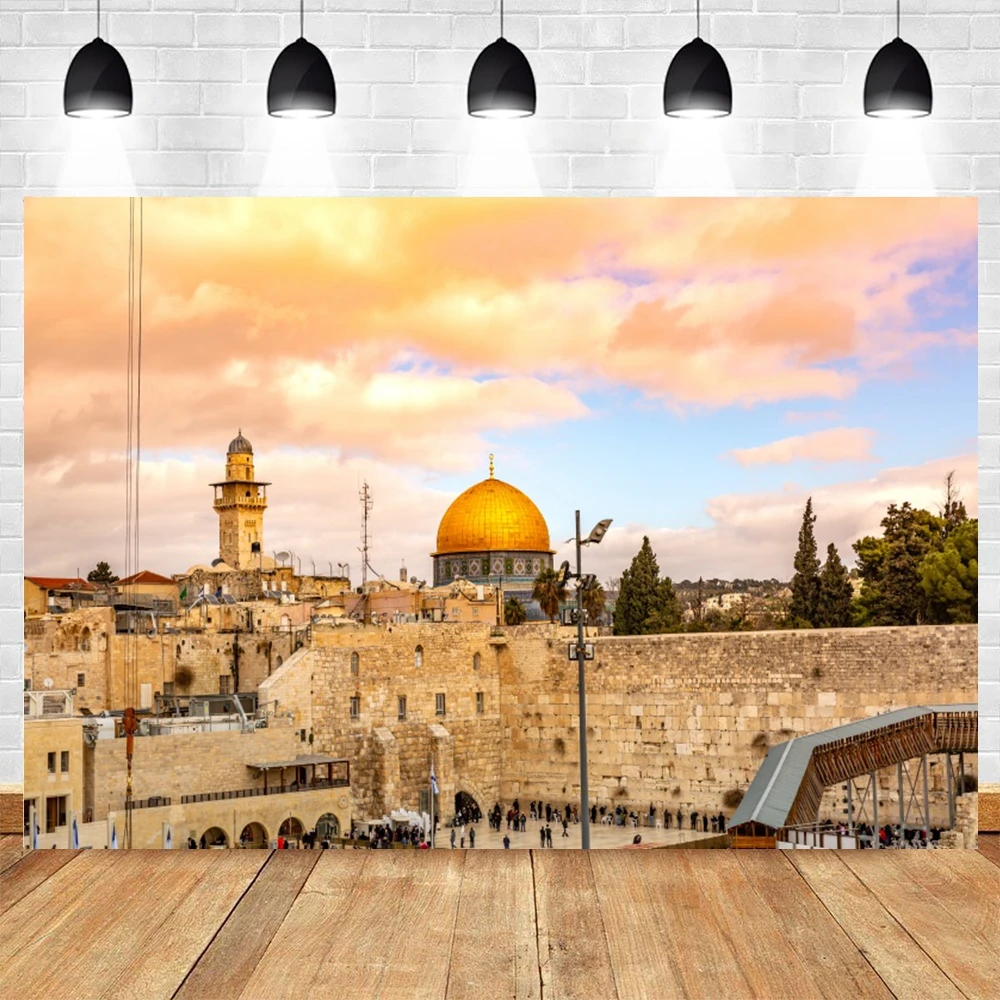 خلفية مشهد القدس للمناسبات الدينية اليهودية وحفلات الحاج ومهرجان التصوير الفوتوغرافي وخلفية استوديو الصور دعائم كشك الصور