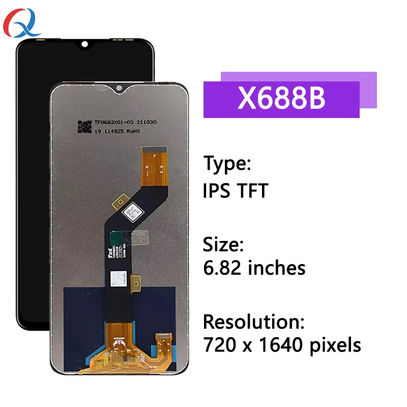 6.82\'\' For Infinix Hot 10 Play LCD x688b display Touch Screen Digitizer Assembly For Infinix Hot 10 Play X688C X688B LCD